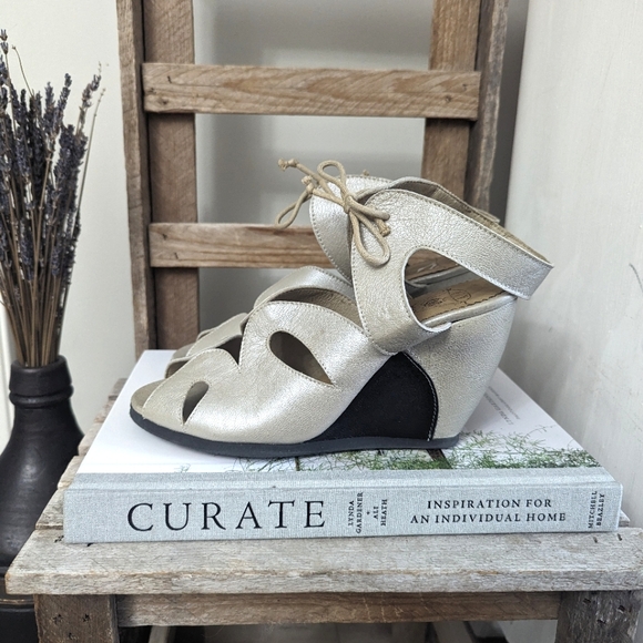 Fly London Leather Wedge Sandals - Picture 3 of 11